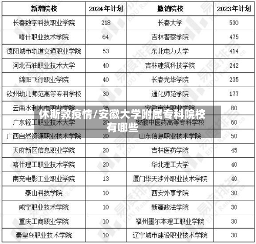 休斯敦疫情/安徽大学附属专科院校有哪些