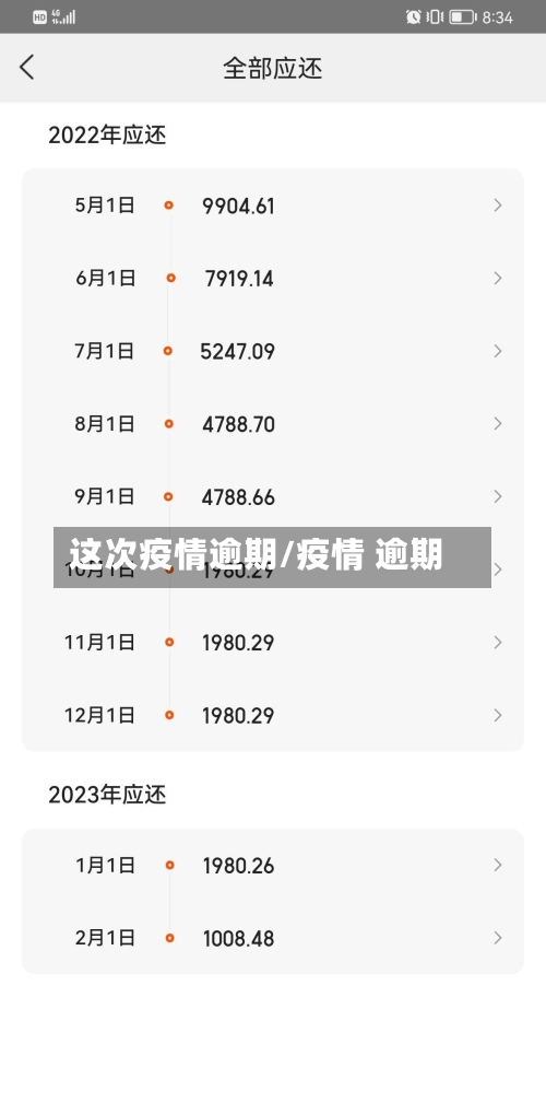 这次疫情逾期/疫情 逾期