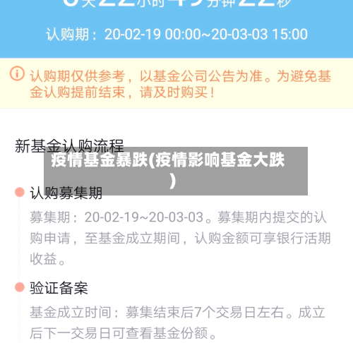 疫情基金暴跌(疫情影响基金大跌)