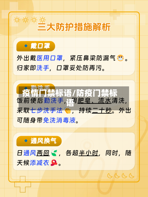 疫情门禁标语/防疫门禁标语