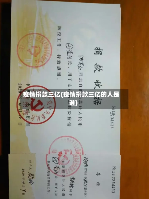 疫情捐款三亿(疫情捐款三亿的人是谁)